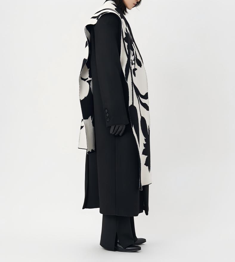 モノクロムフラワーストール SC101