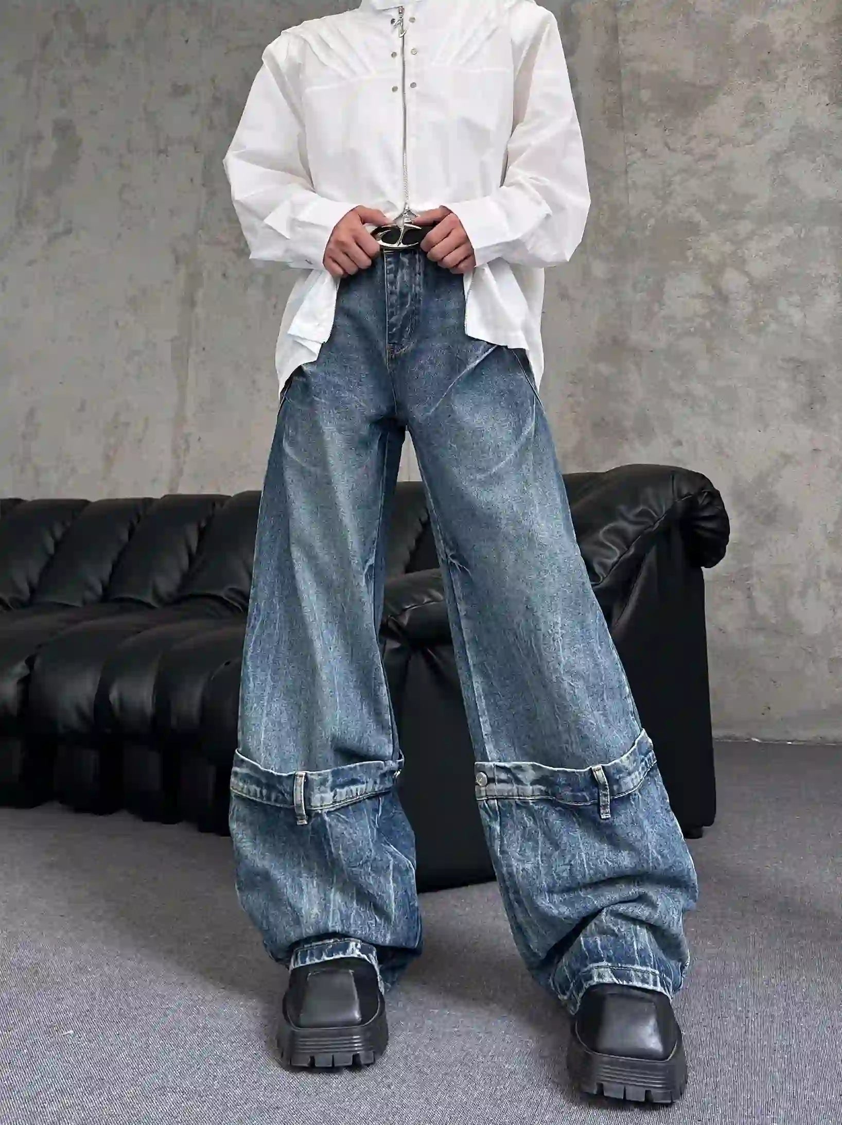 ドレープデニムパンツ J106