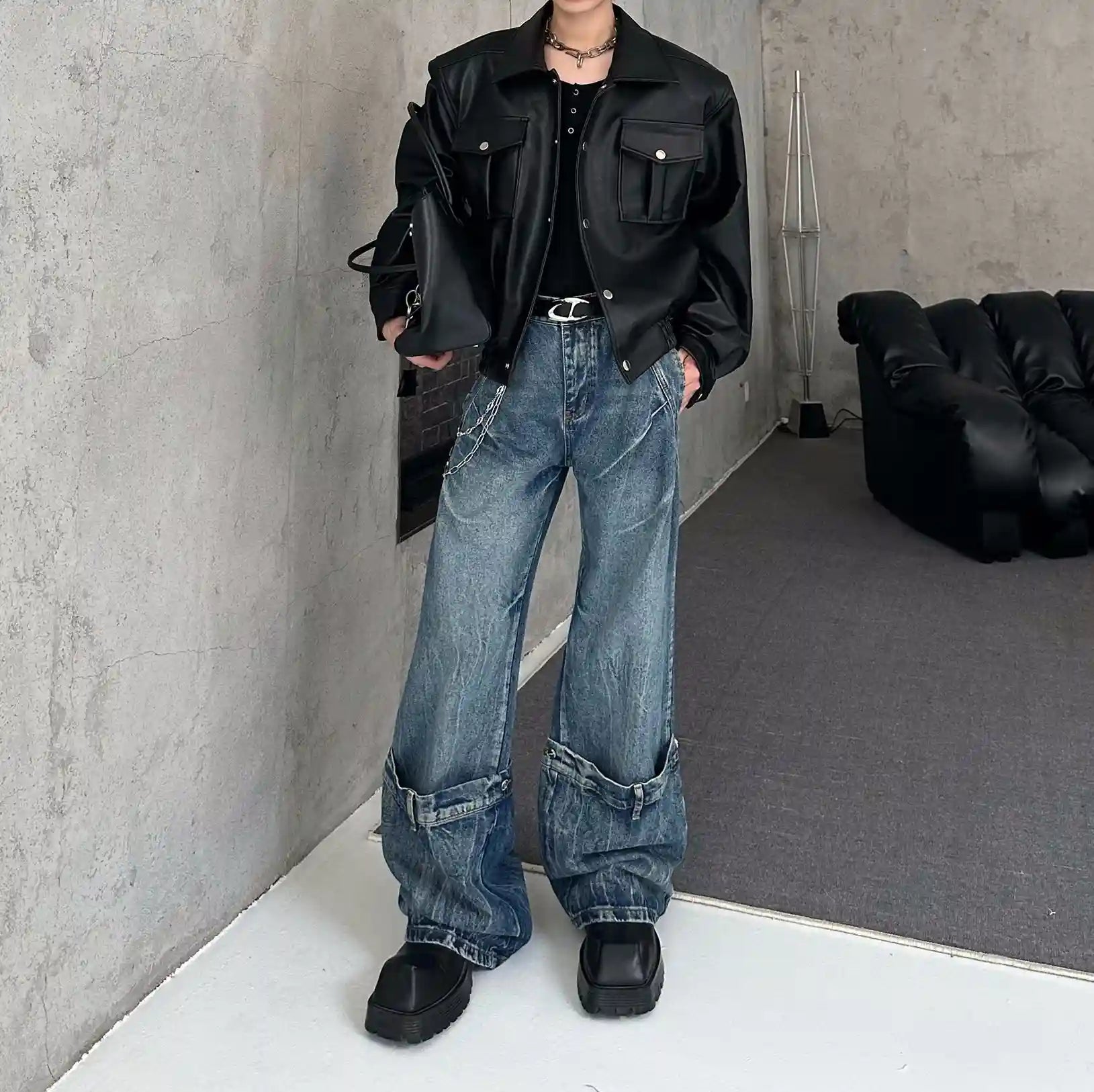 ドレープデニムパンツ J106