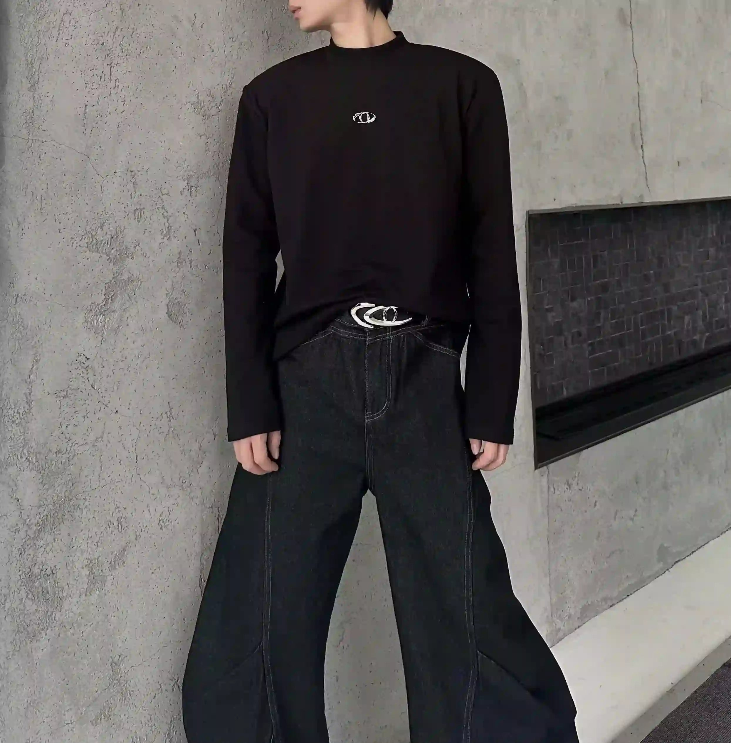 ロゴショルダーパッドTシャツ S109