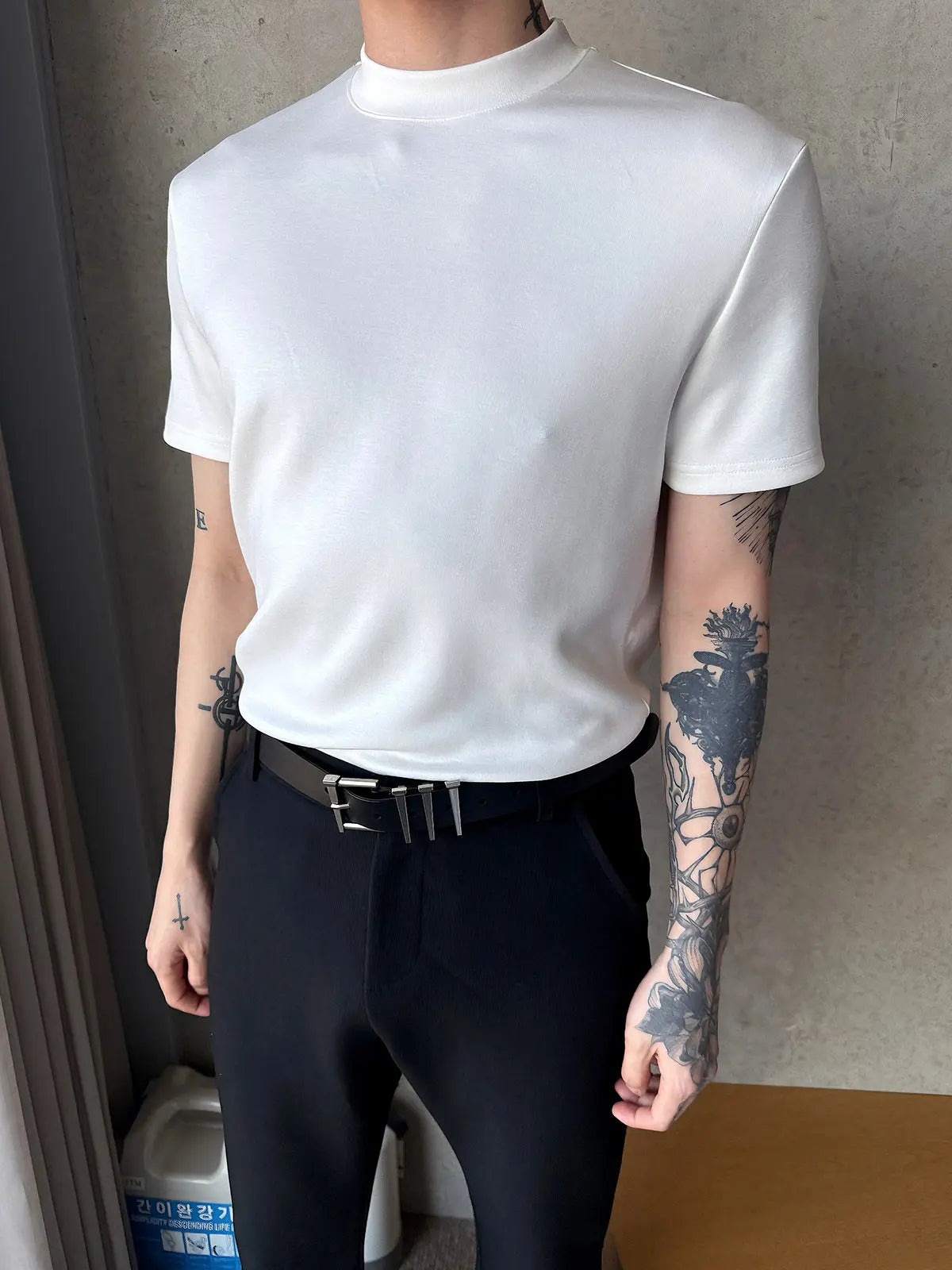 モックネックTシャツ S205