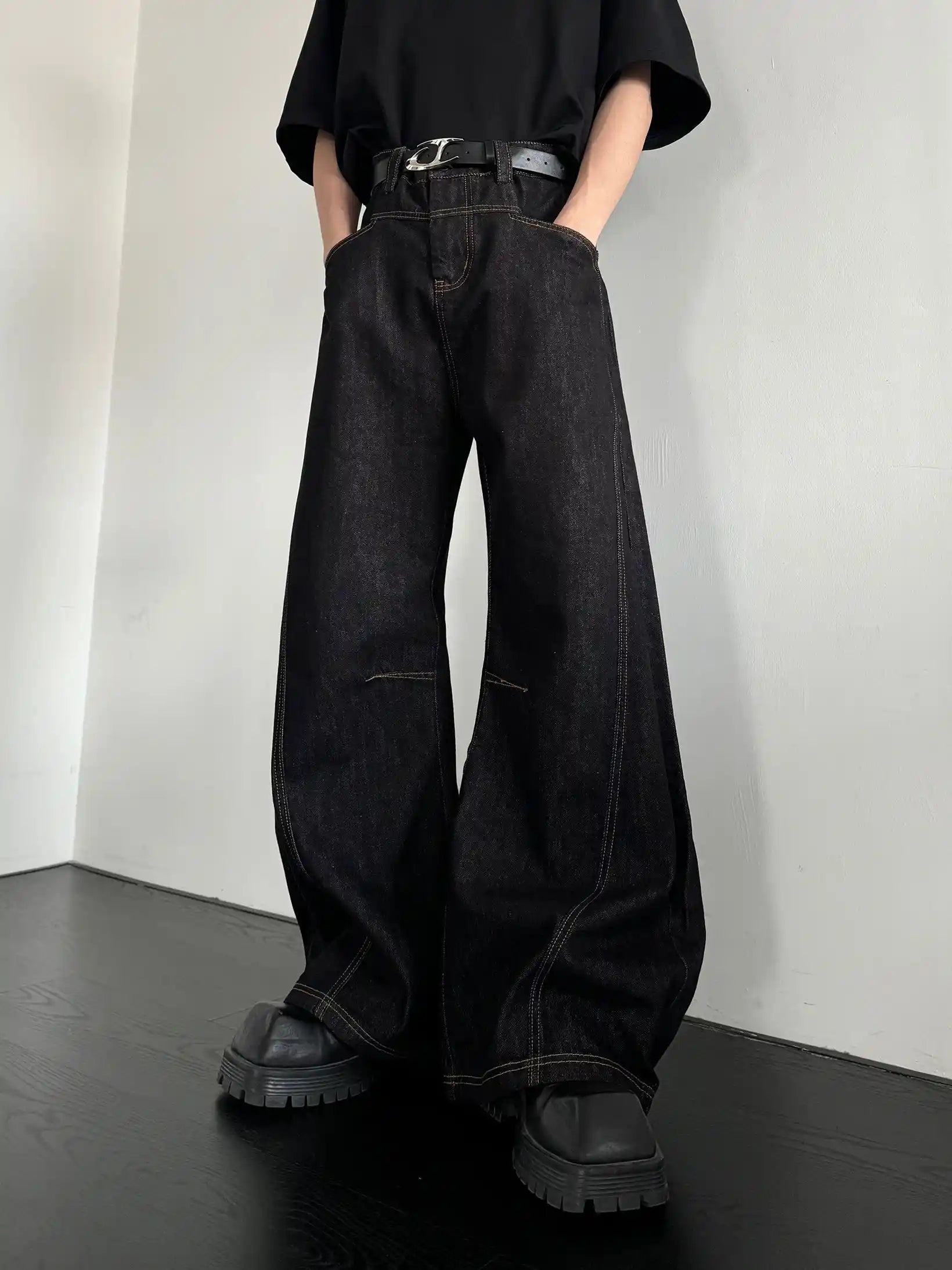 カーブデニムパンツ J108