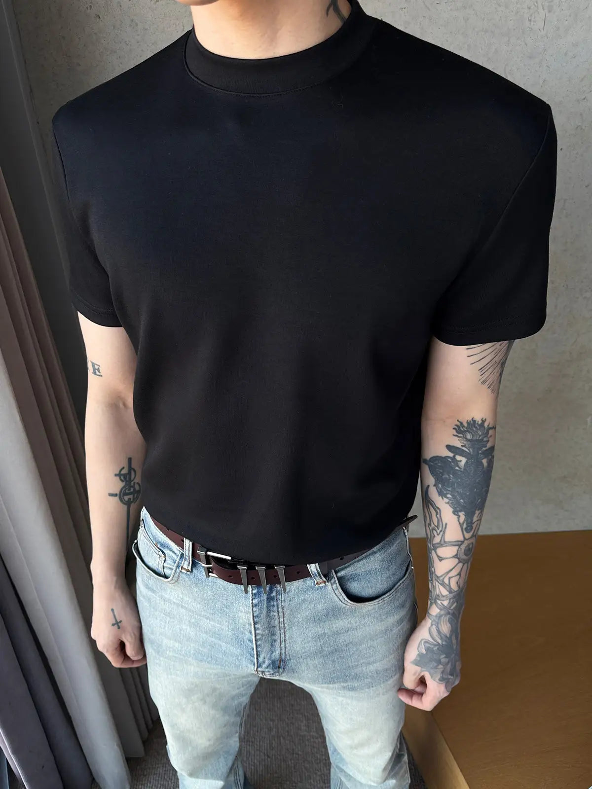 モックネックTシャツ S205