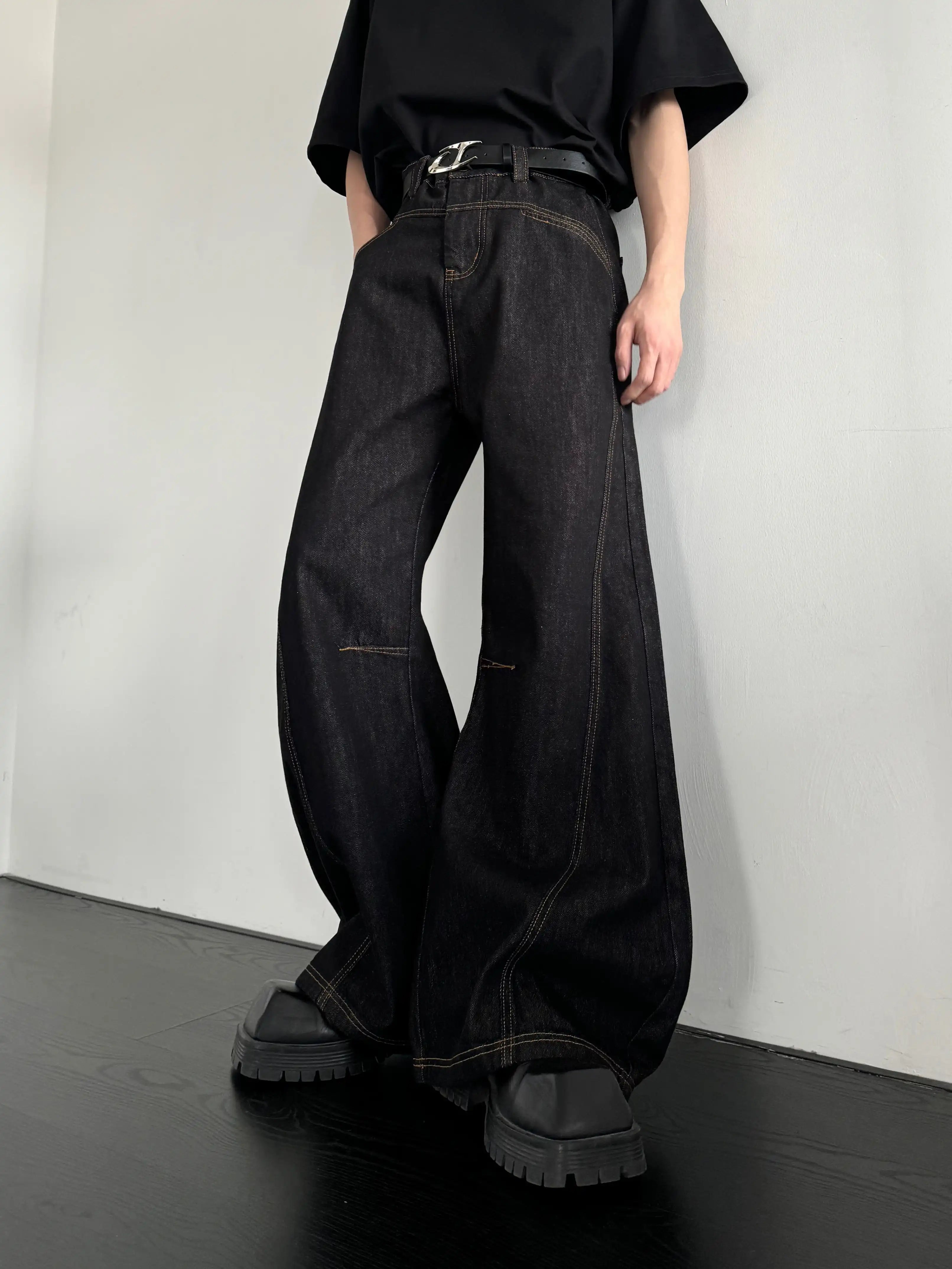 カーブデニムパンツ J108