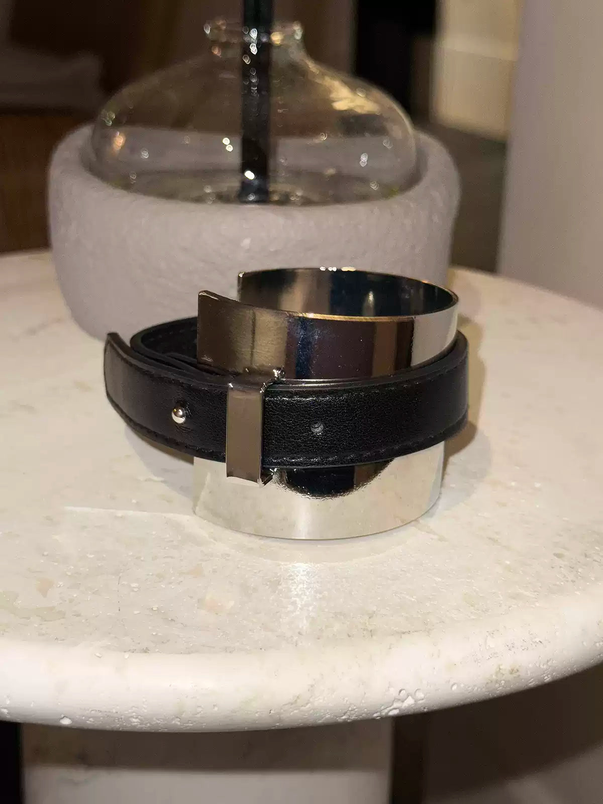 メタルレザーブレスレット B102