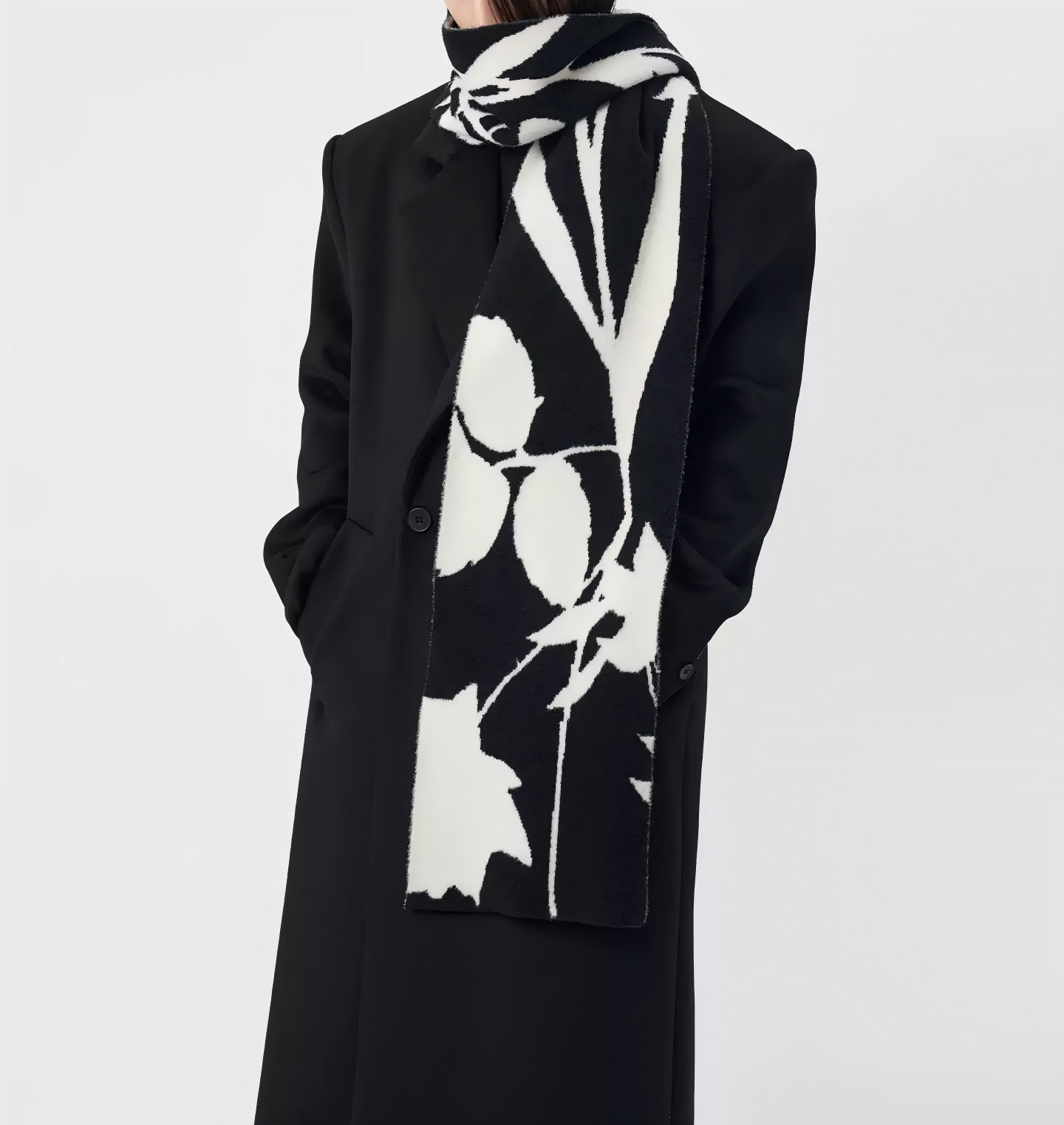 モノクロムフラワーストール SC101