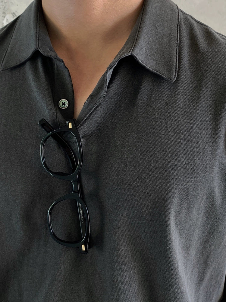 Casual Polo Henley Shirt