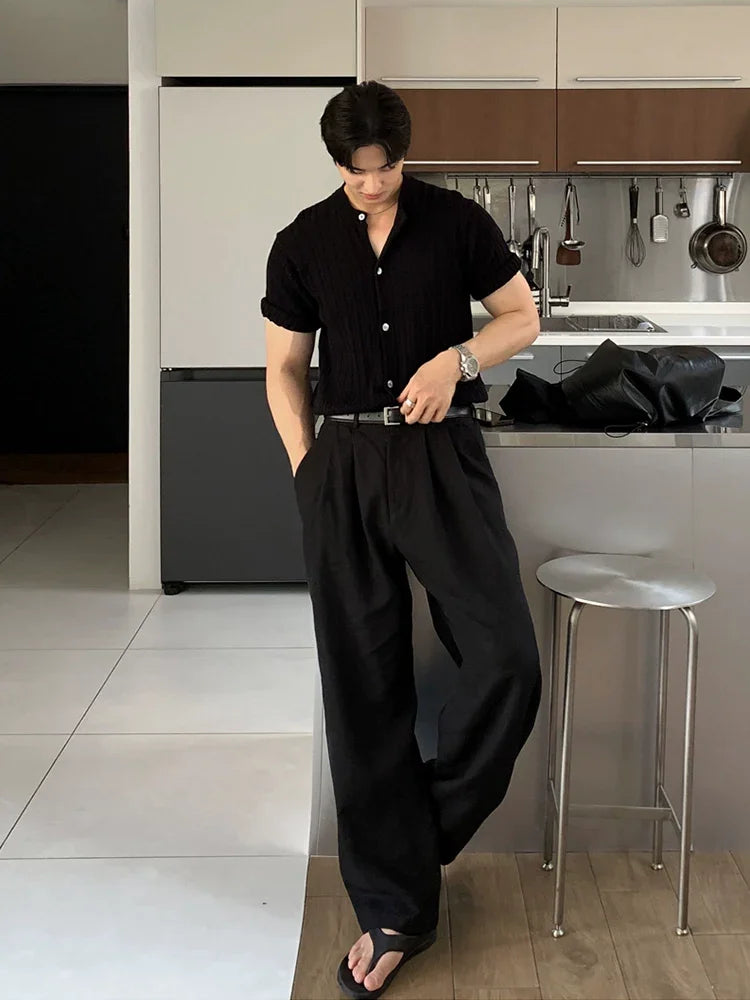 レトロコットンリネンワイドパンツ P201