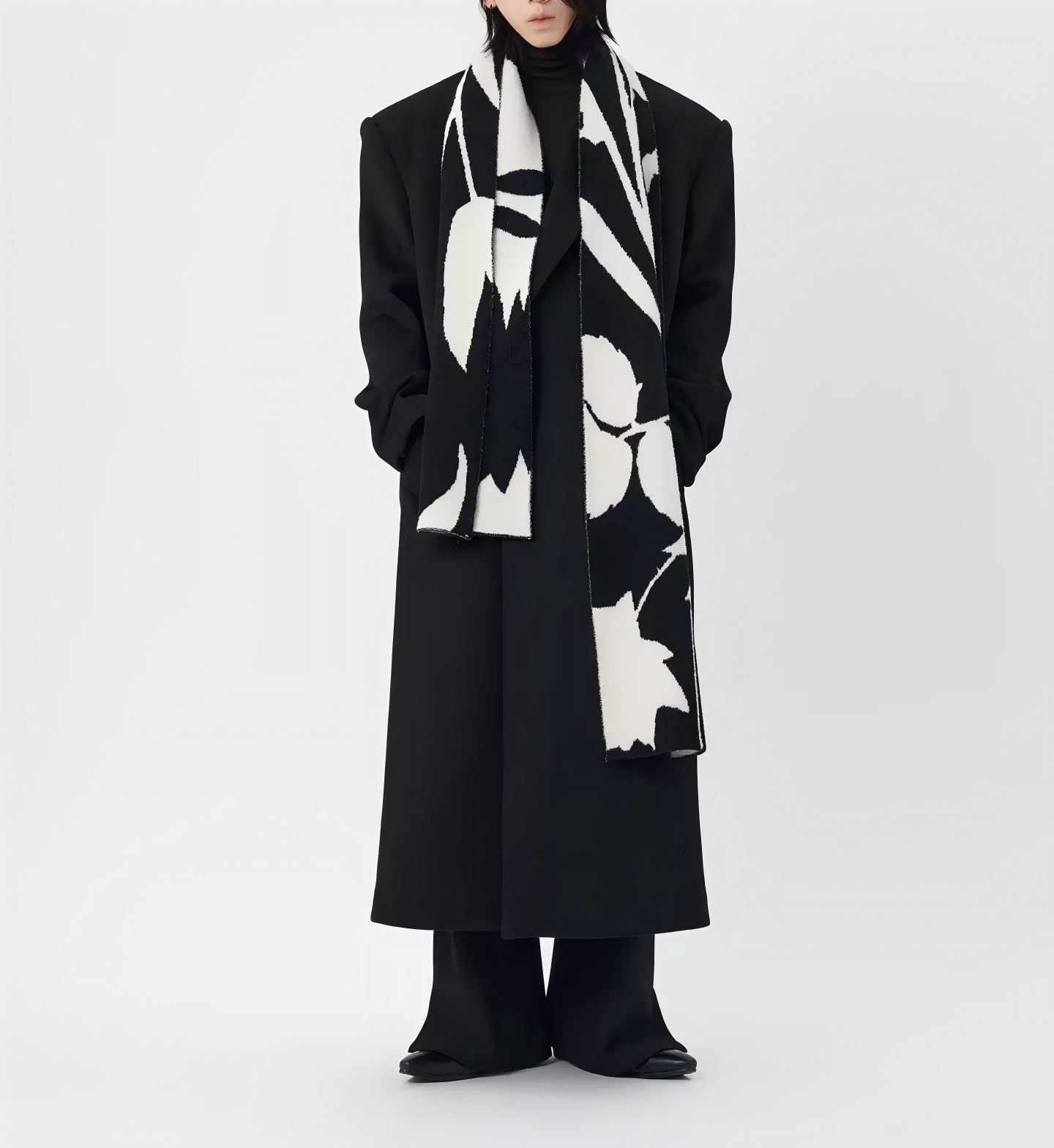 モノクロムフラワーストール SC101