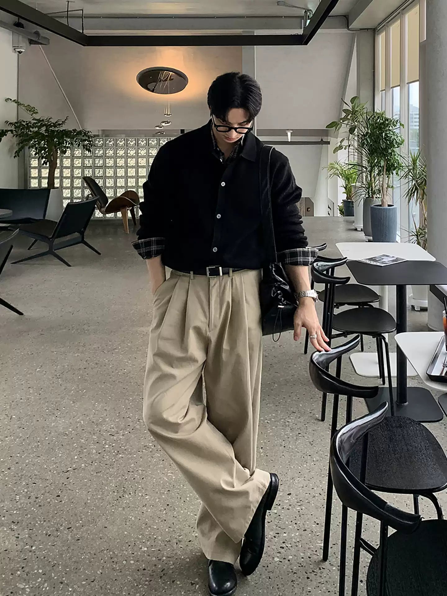 コットンルーズプリーツ ワイドパンツ P301