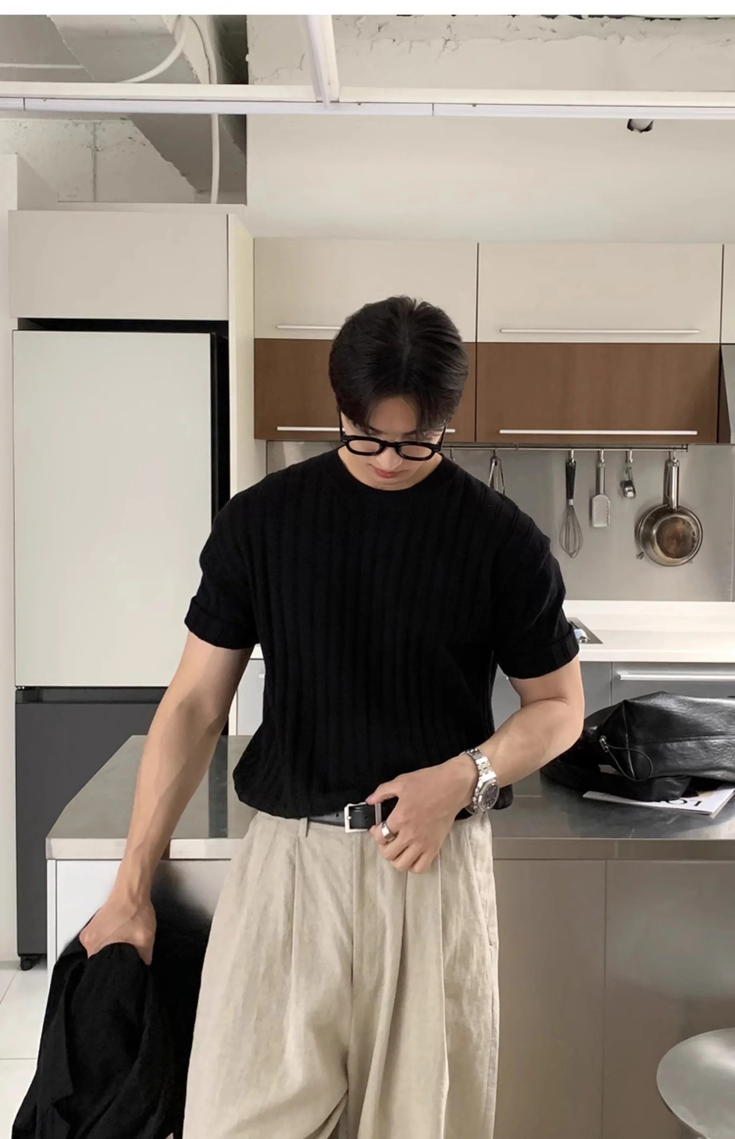 レトロコットンリネンワイドパンツ P201
