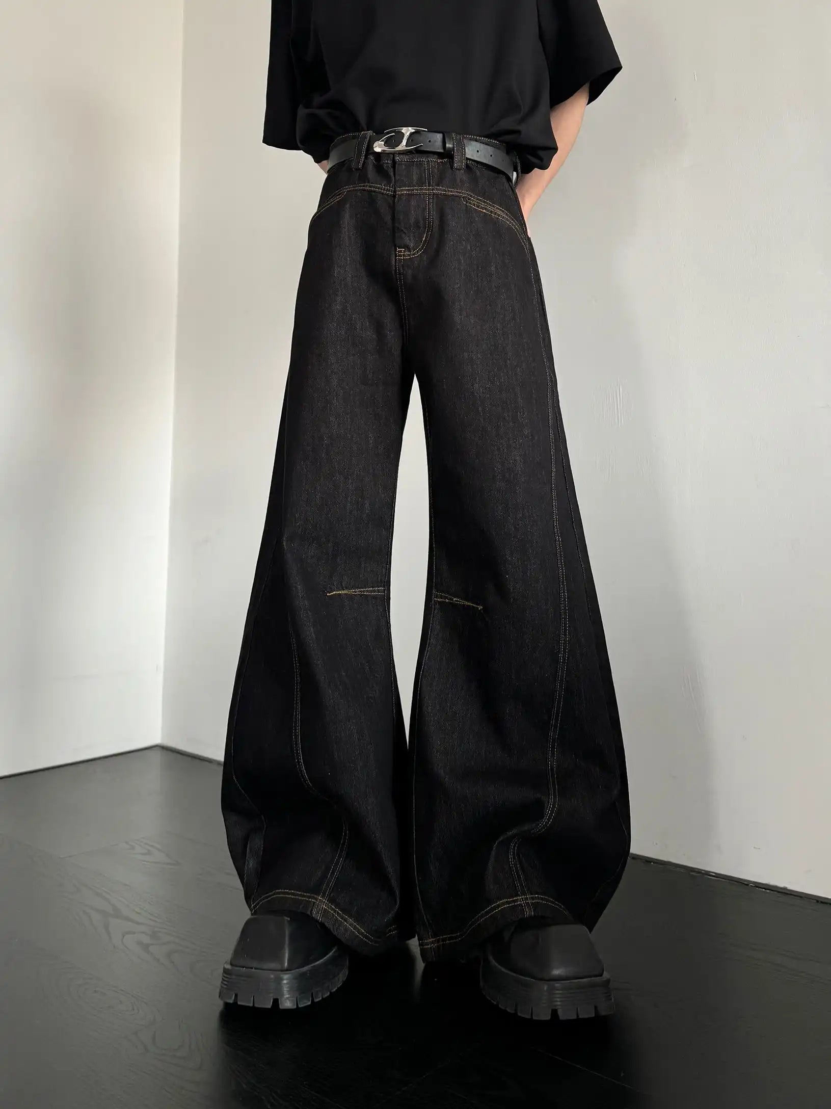 カーブデニムパンツ J108