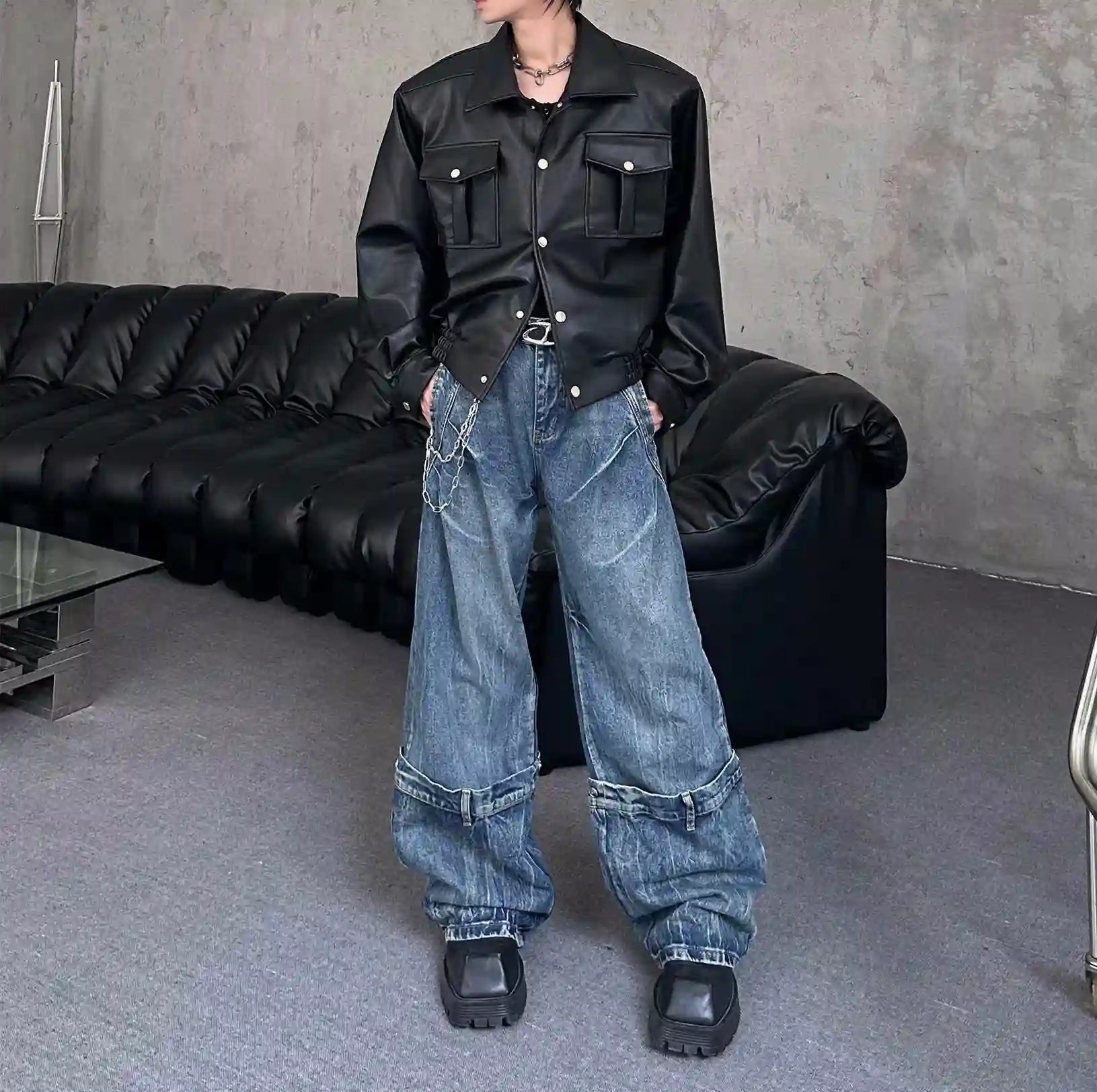 ドレープデニムパンツ J106