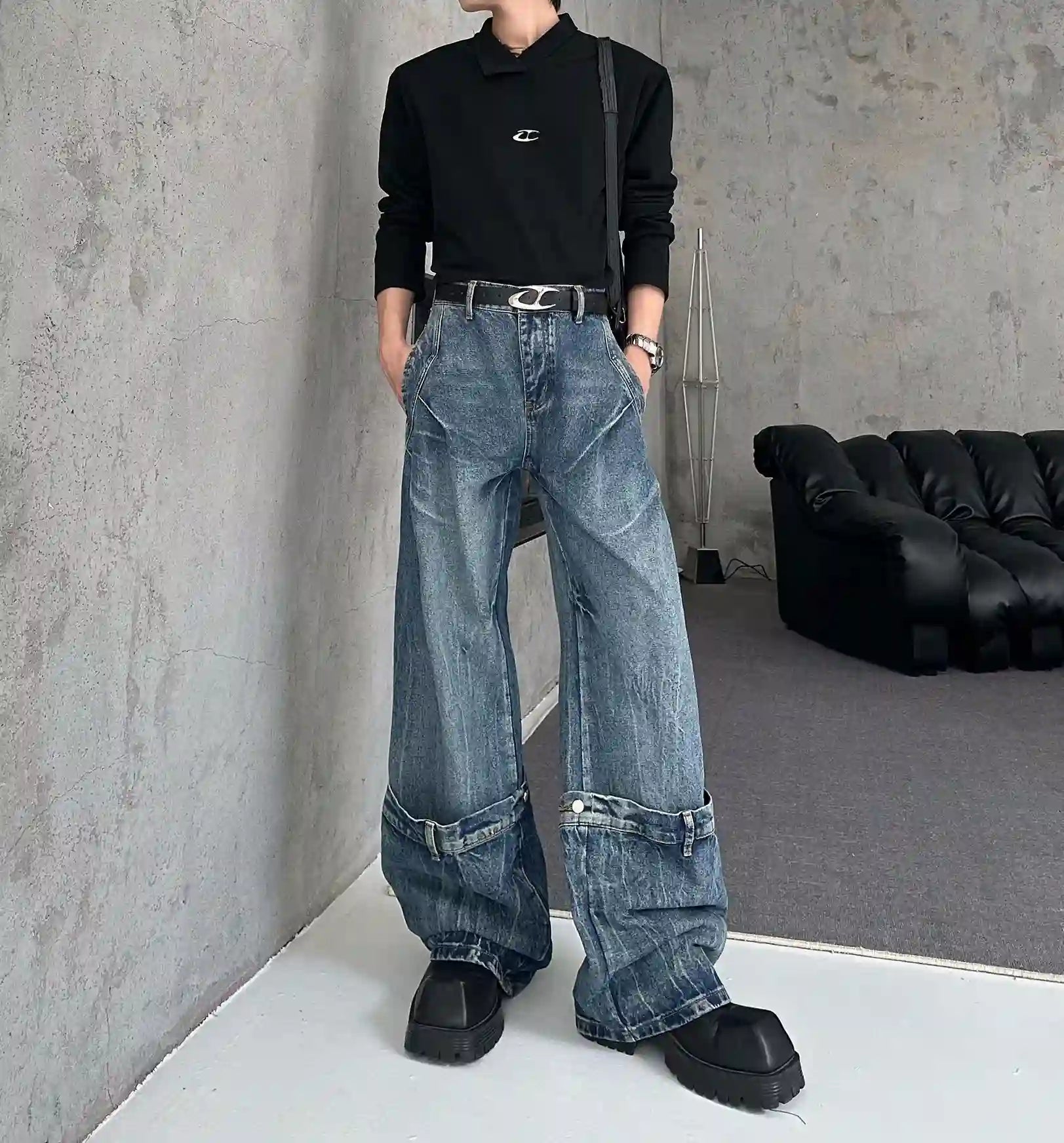 ドレープデニムパンツ J106