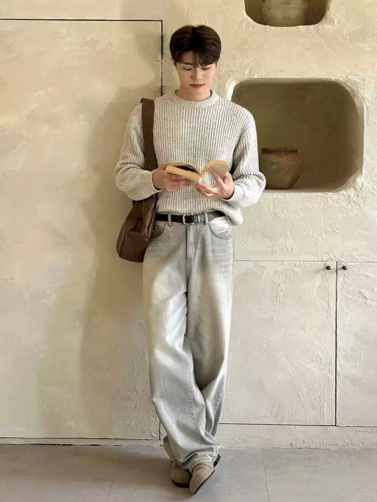 レトロウォッシュワイドデニムパンツ P501