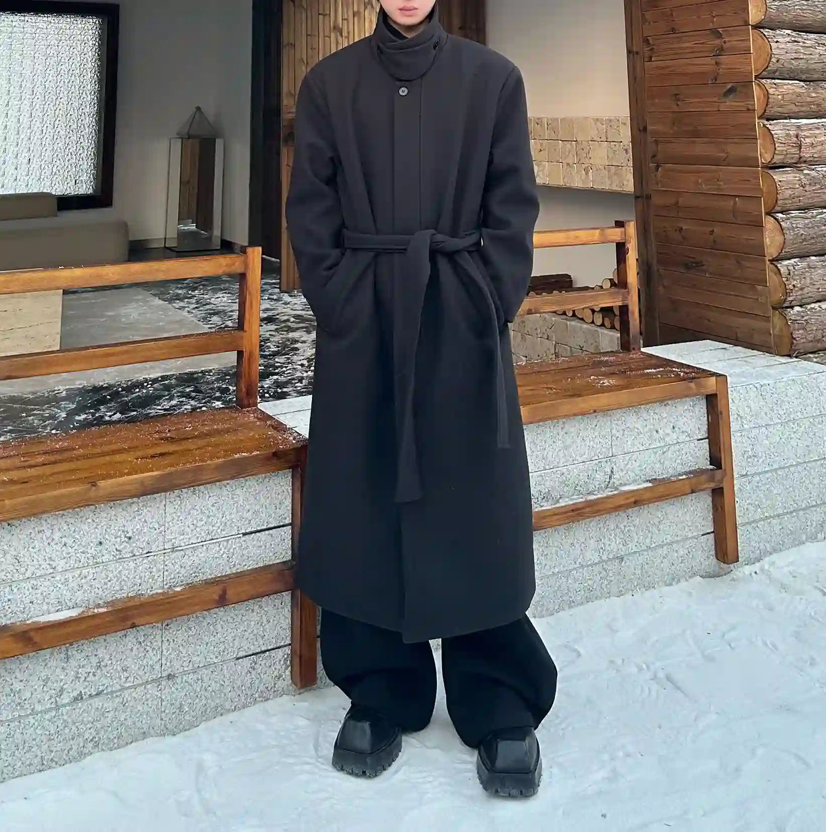 シェイプドロングコート WB202