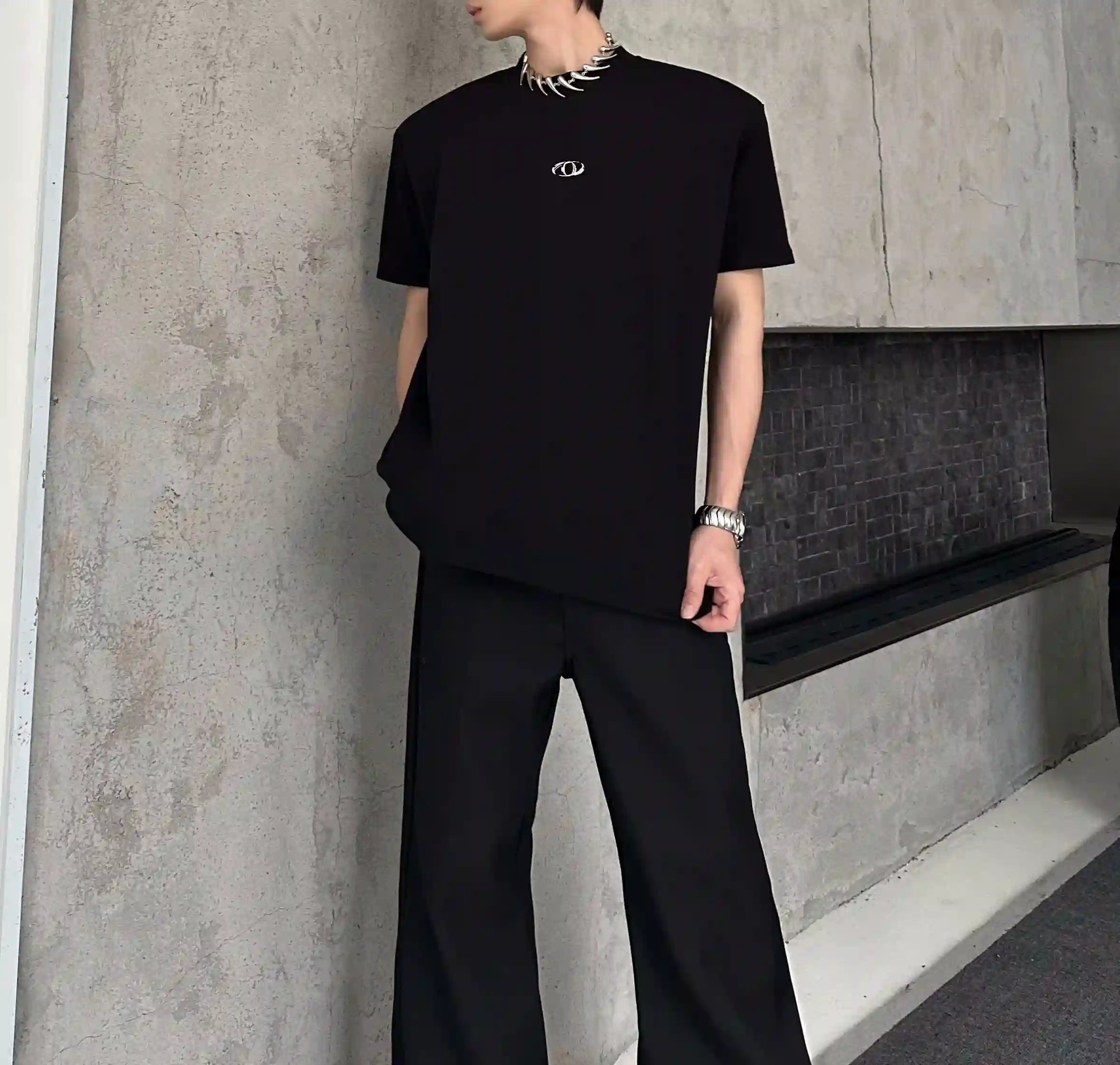 ロゴショルダーパッドTシャツ S109