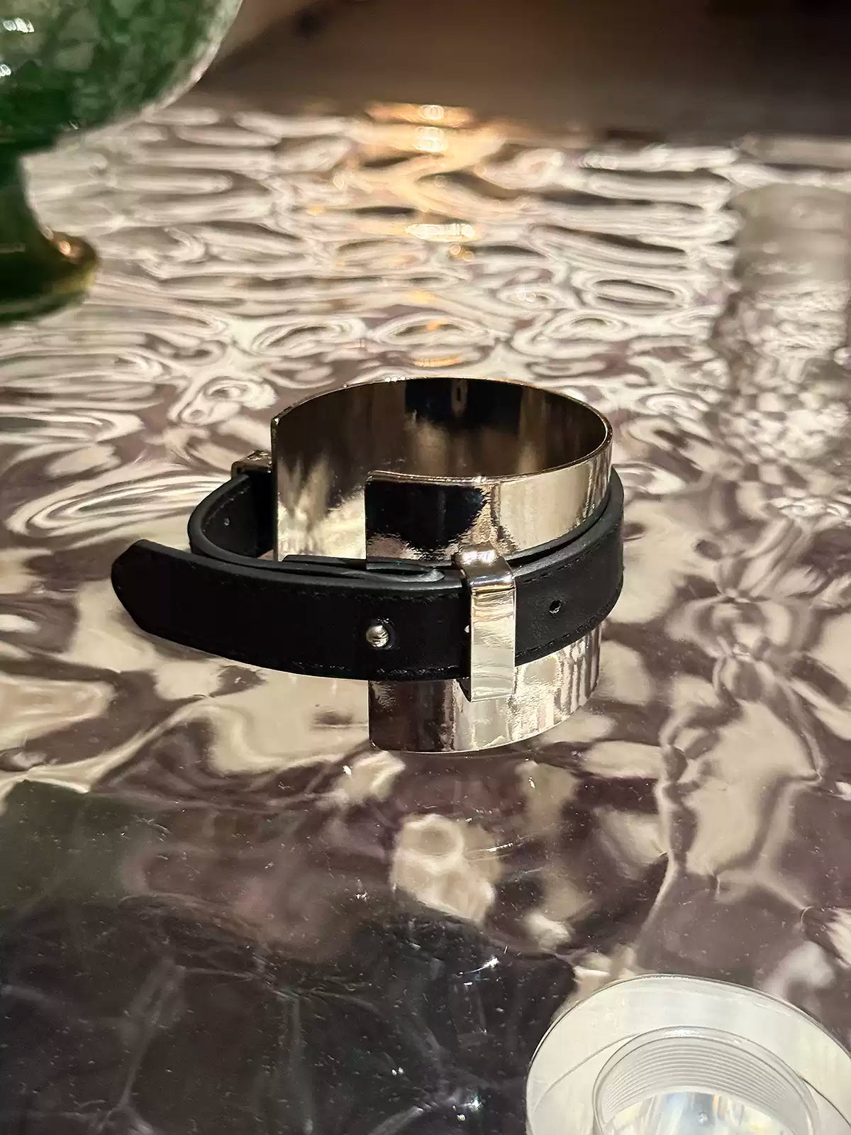 メタルレザーブレスレット B102