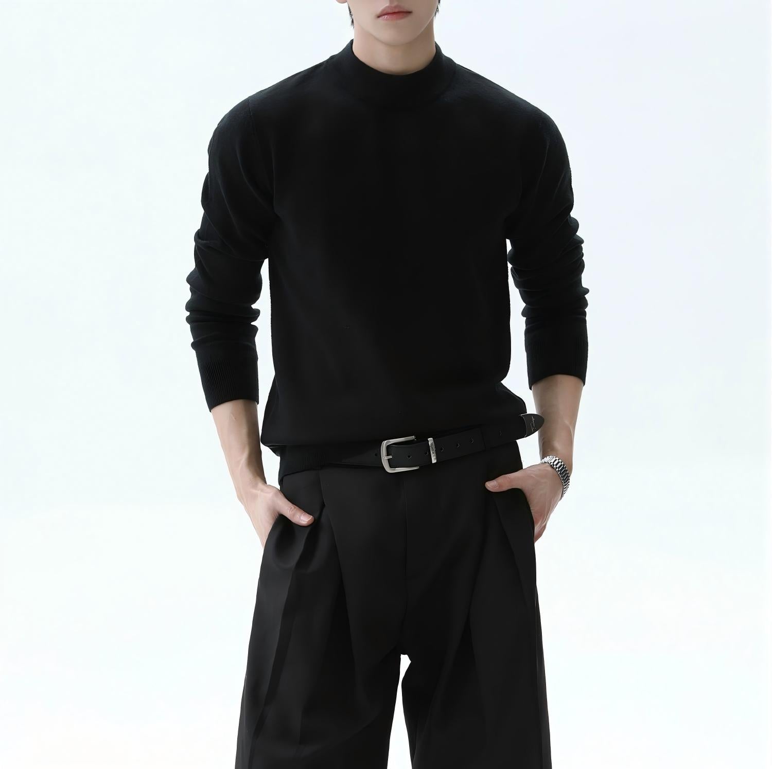 ウールリネンハイネックニット S904