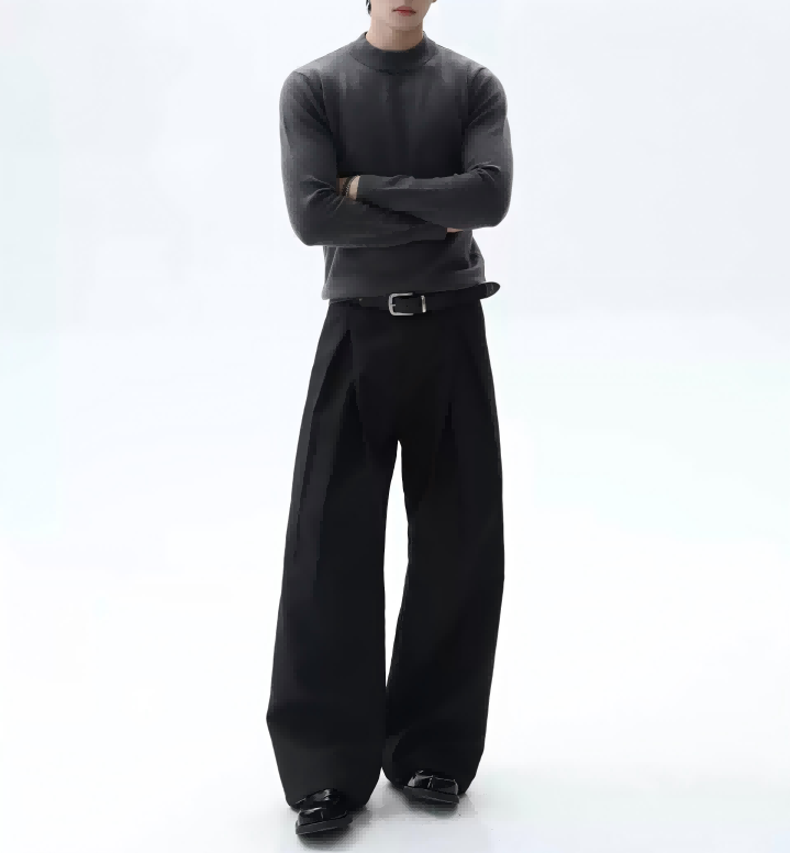 ウールリネンハイネックニット S904