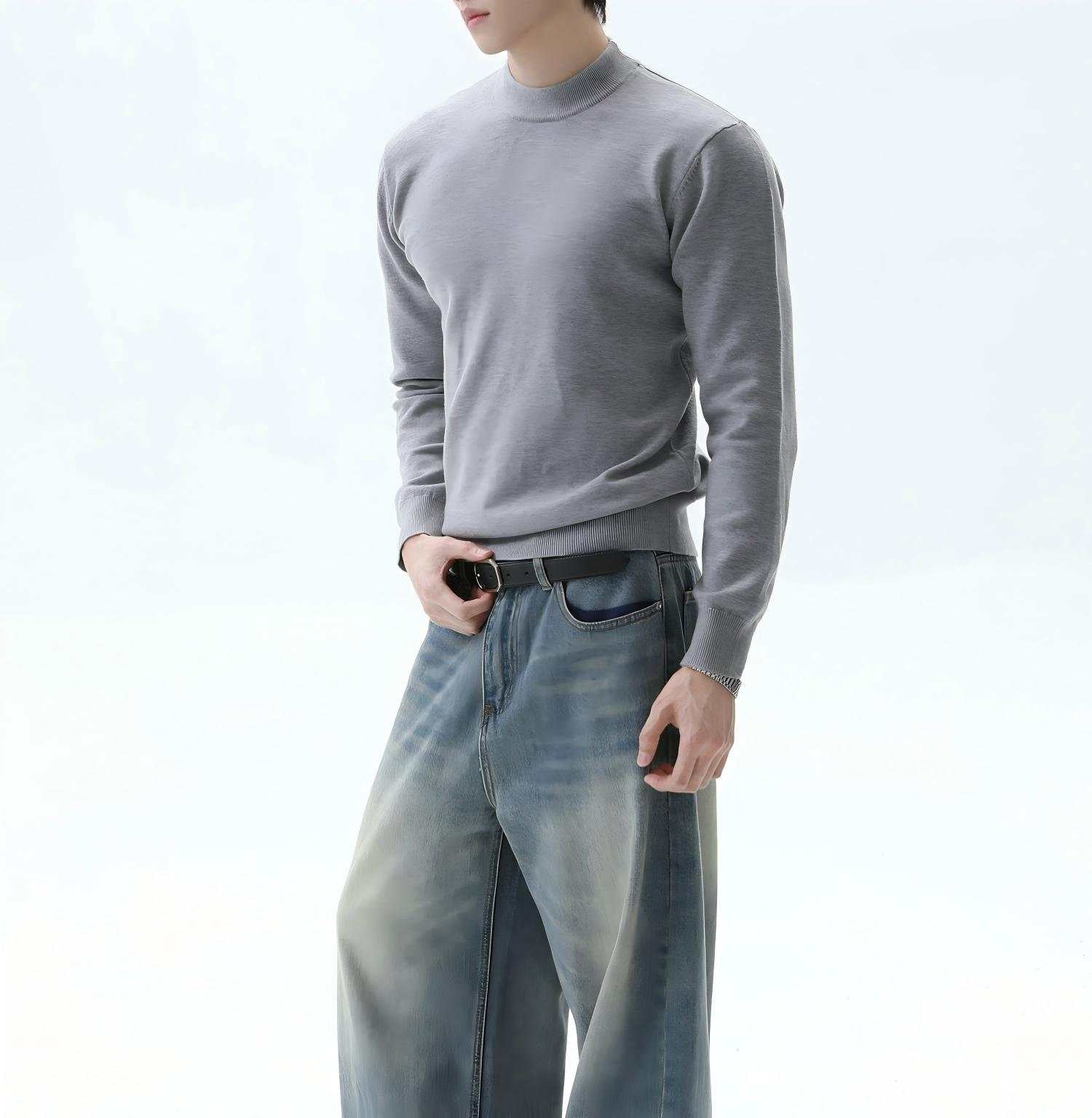 ウールリネンハイネックニット S904