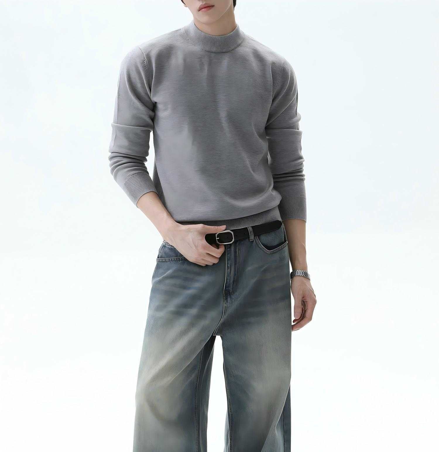 ウールリネンハイネックニット S904