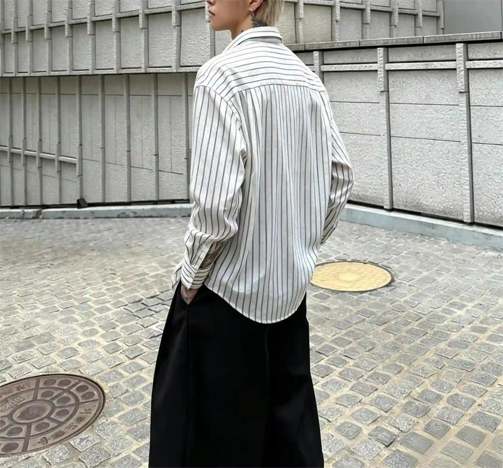 レギュラーカラーストライプシャツ S103