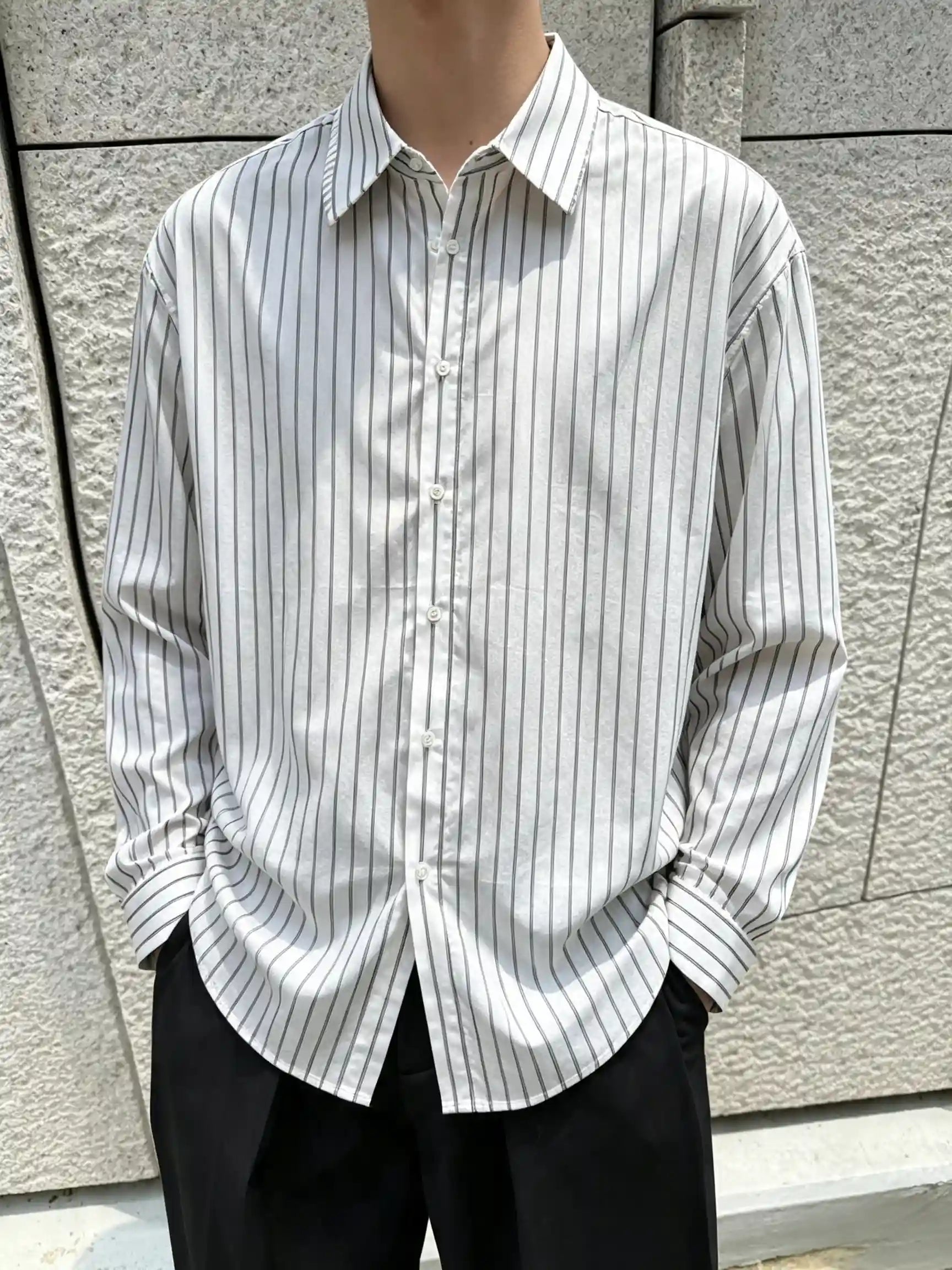レギュラーカラーストライプシャツ S103
