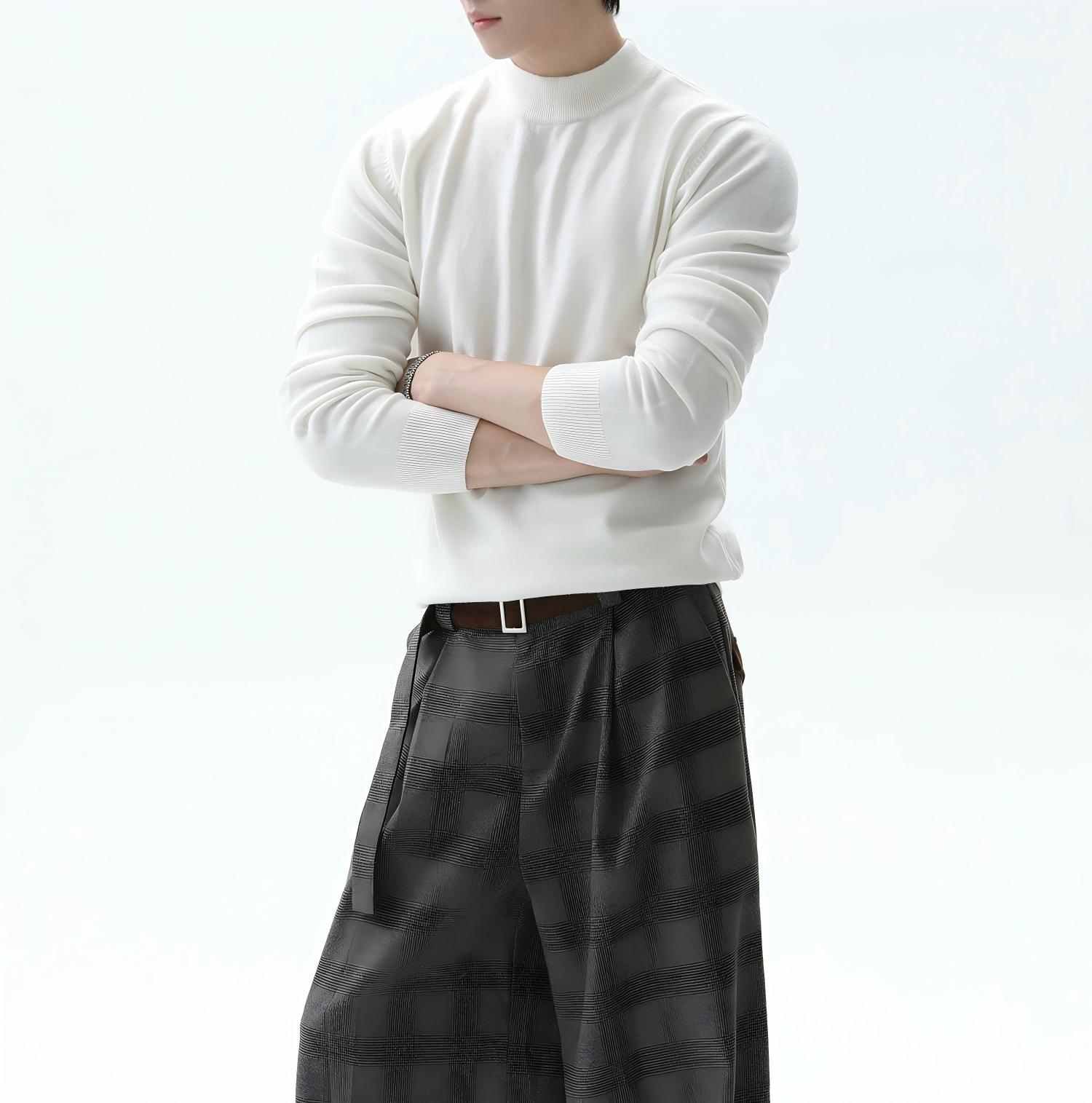 ウールリネンハイネックニット S904