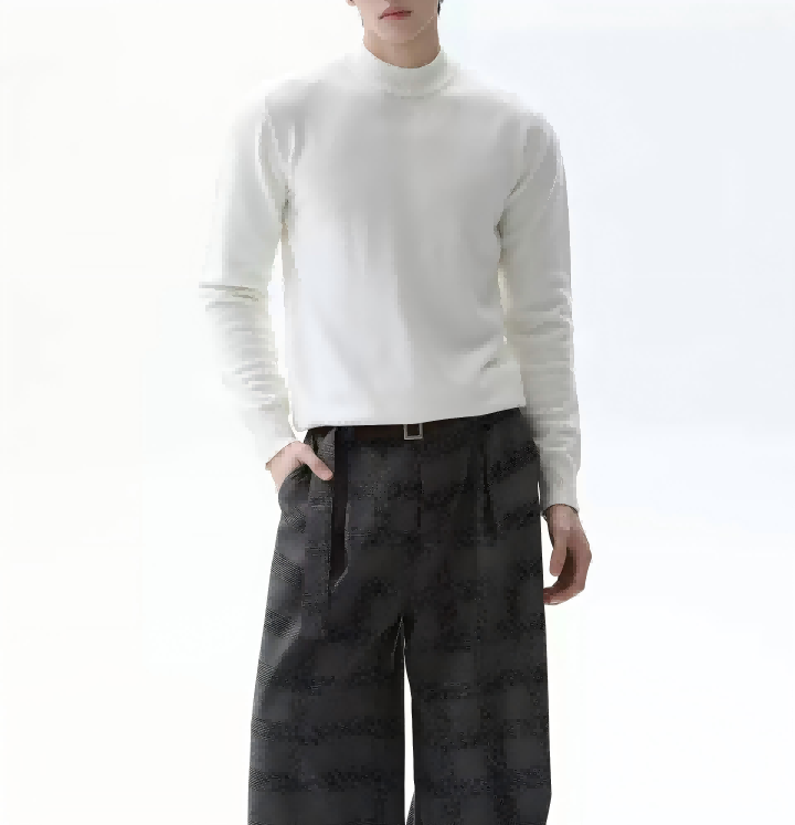 ウールリネンハイネックニット S904